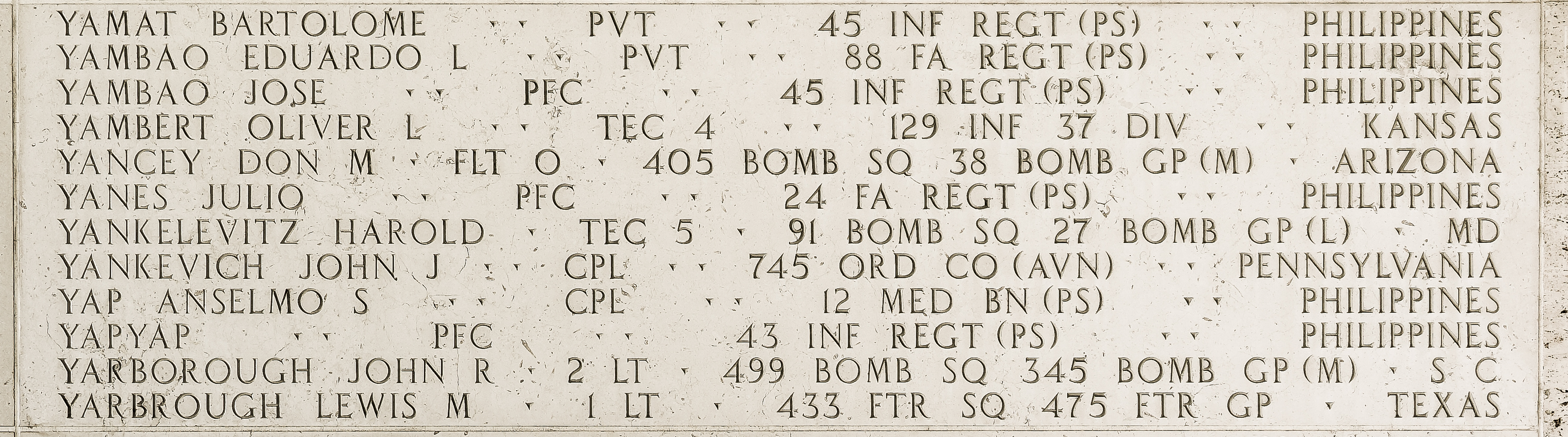 Lewis M. Yarbrough, First Lieutenant